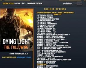 Pliki trenera Dying Light dla wersji